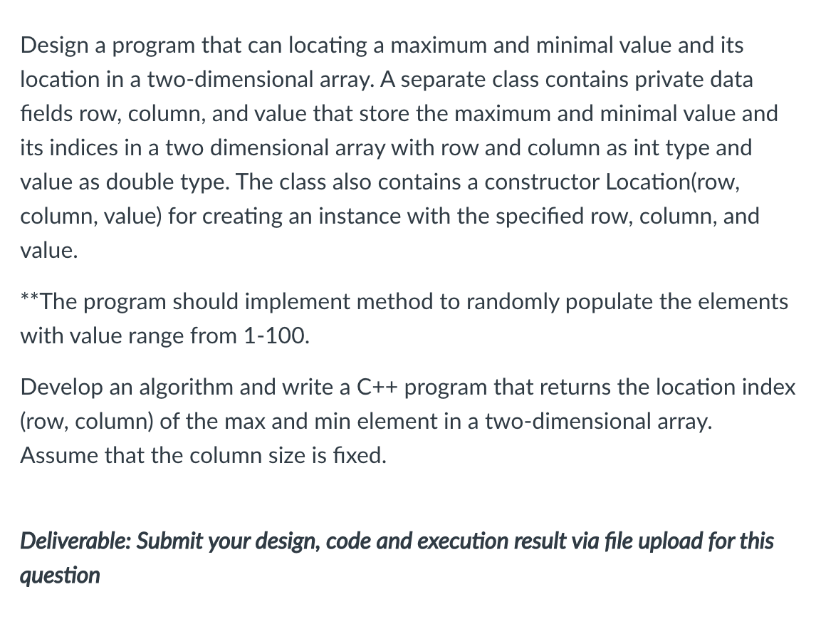 Solved Design a program that can locating a maximum and | Chegg.com