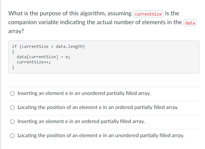 Solved What is the purpose of this algorithm, assuming | Chegg.com