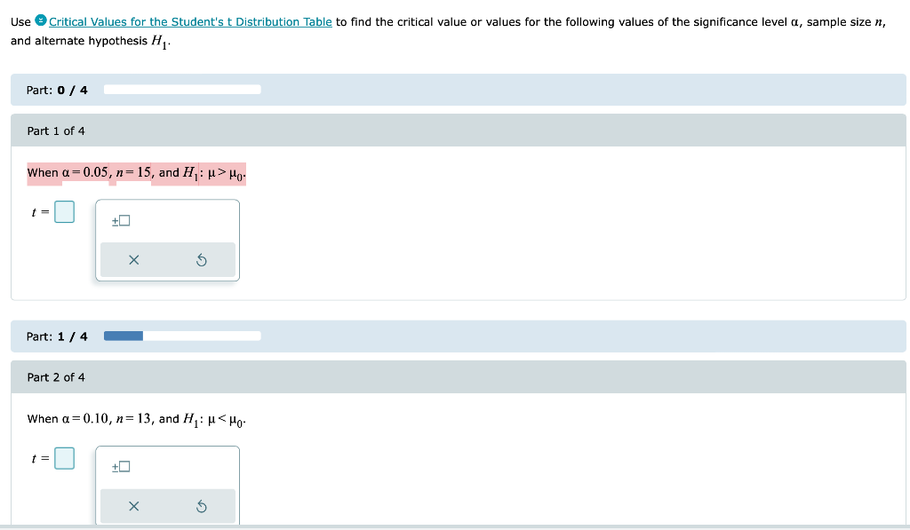 Solved Use Critical Values for the Student's t | Chegg.com