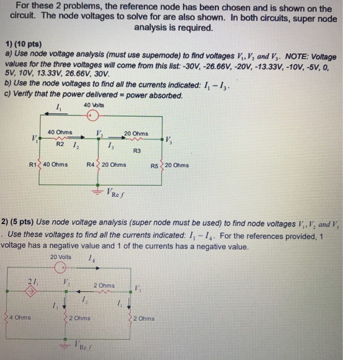 Solved For these 2 problems, the reference node has been | Chegg.com