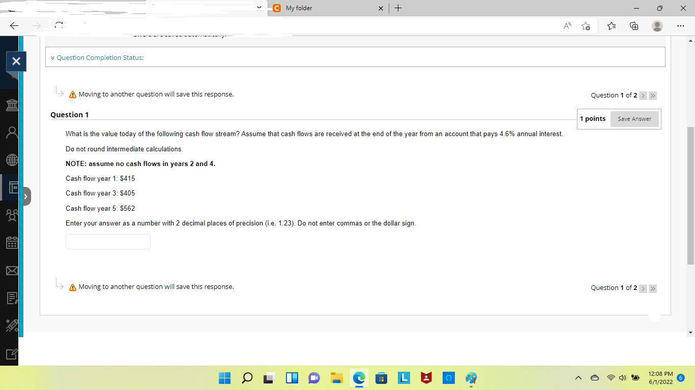 Solved I X C My folder + A Moving to another question will | Chegg.com