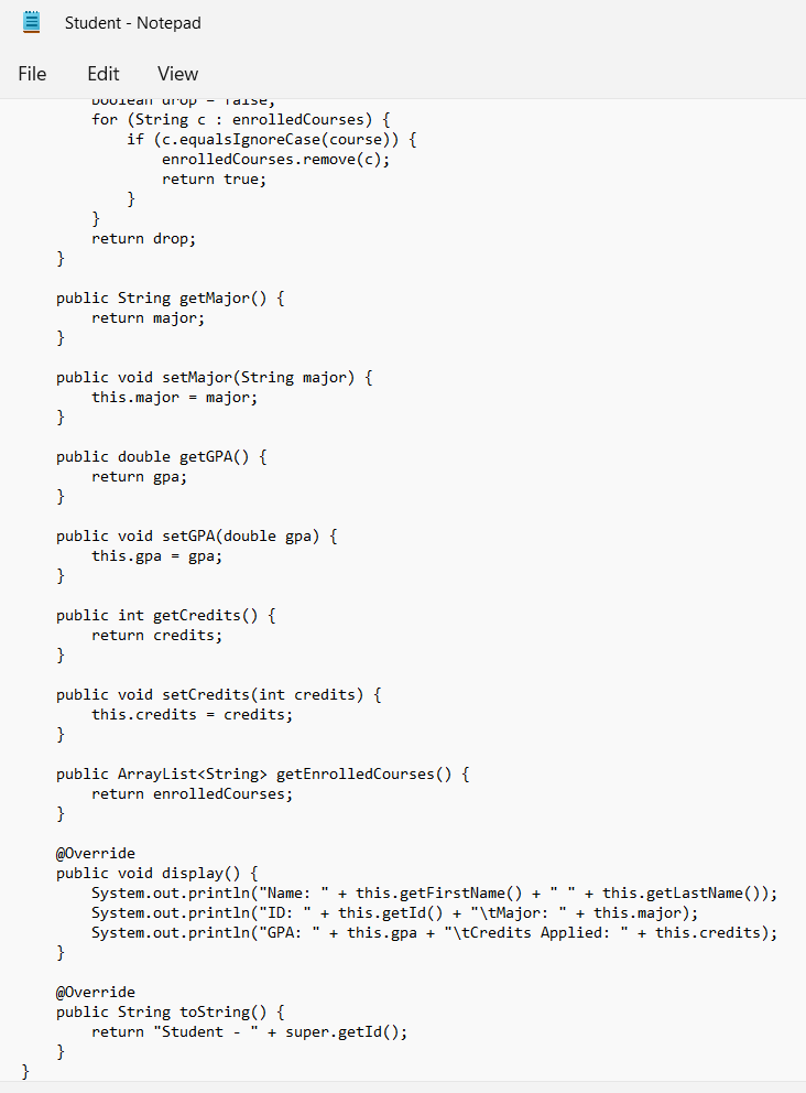 Solved The project has files; main, student, person, | Chegg.com