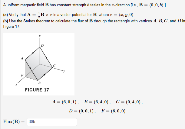 Solved A Uniform Magnetic Field B Has Constant Strength B | Chegg.com