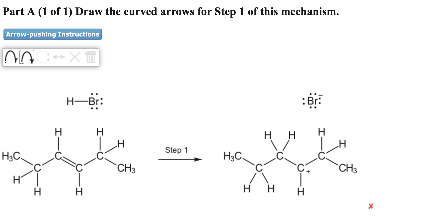 Solved Part A (1 of 1) Draw the curved arrows for Step 1 of | Chegg.com