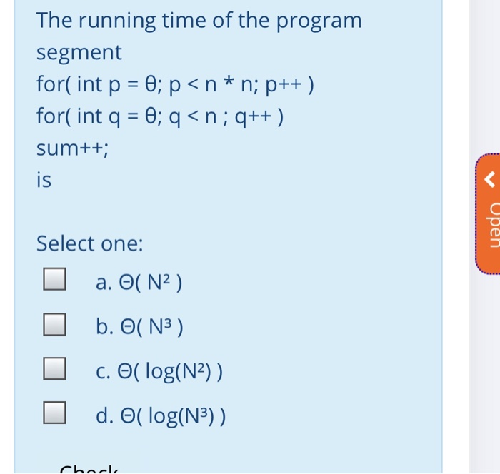 Solved Running Time T N Of The Program Fragment For I Chegg Com