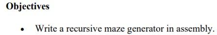 Objectives Write a recursive maze generator in | Chegg.com