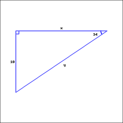 Solved Find the length of x and y. Round your answer to two | Chegg.com