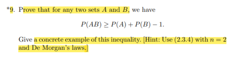 Solved *9. Prove That For Any Two Sets A And B, We Have | Chegg.com