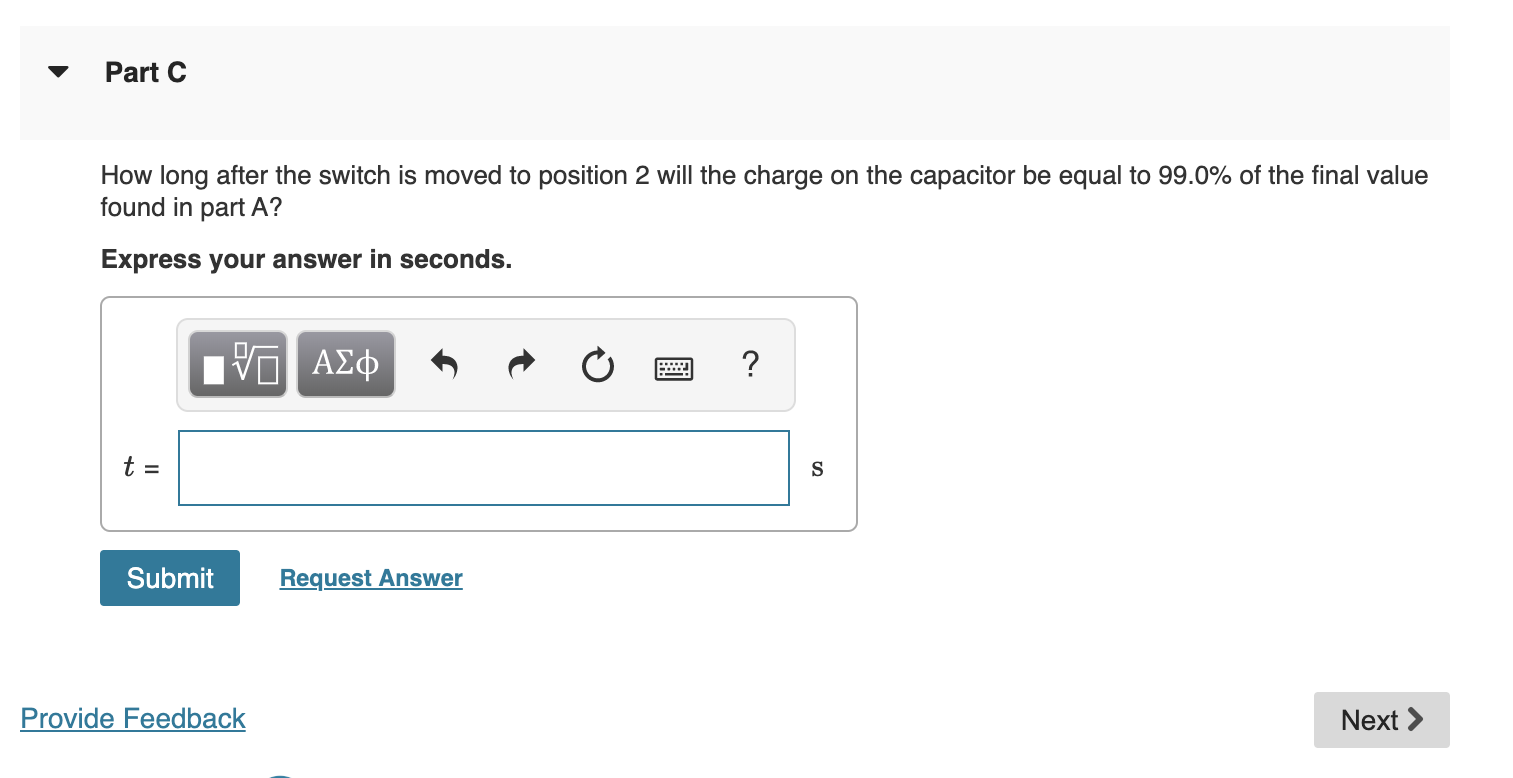 Solved Part A What will be the charge on the capacitor a | Chegg.com