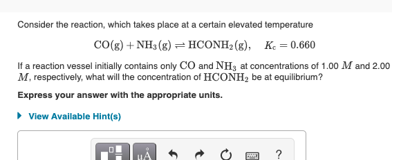Solved Consider the reaction, which takes place at a certain | Chegg.com