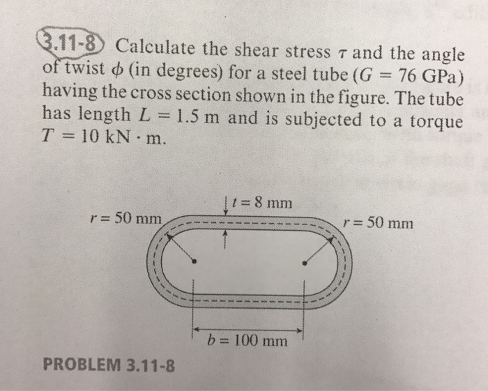 Solved Calculate the shear stress atu and the angle of twist