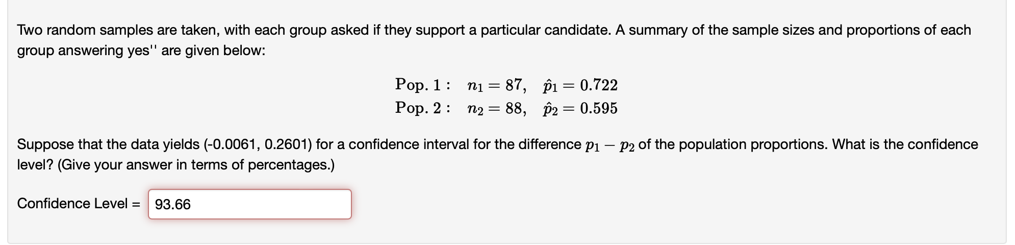 Solved Two random samples are taken, with each group asked | Chegg.com