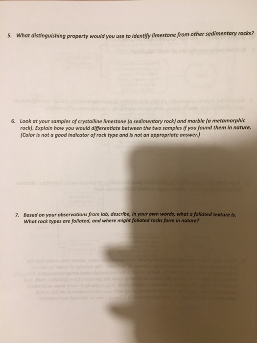 Solved 5. What distinguishing property would you use to