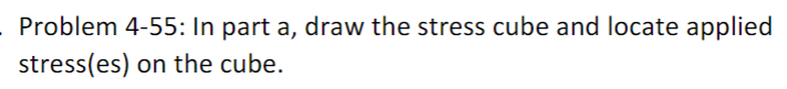 Solved Problem 4-55: In Part A, Draw The Stress Cube And | Chegg.com