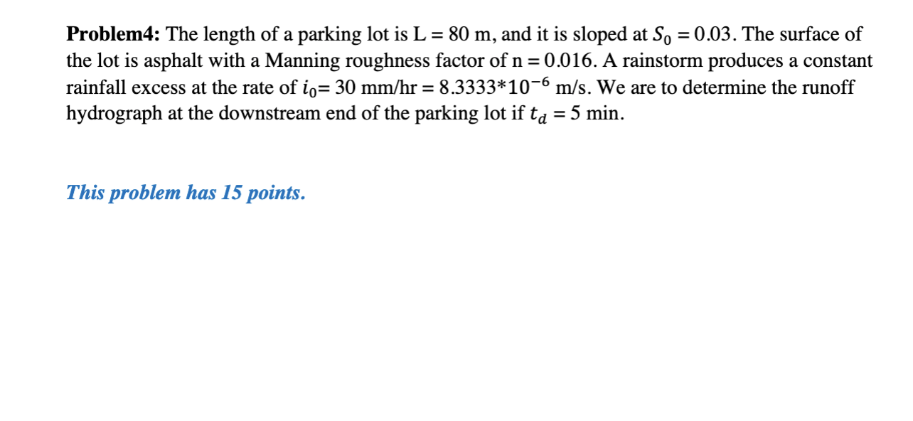 Solved Problem4: The length of a parking lot is L=80 m, and | Chegg.com