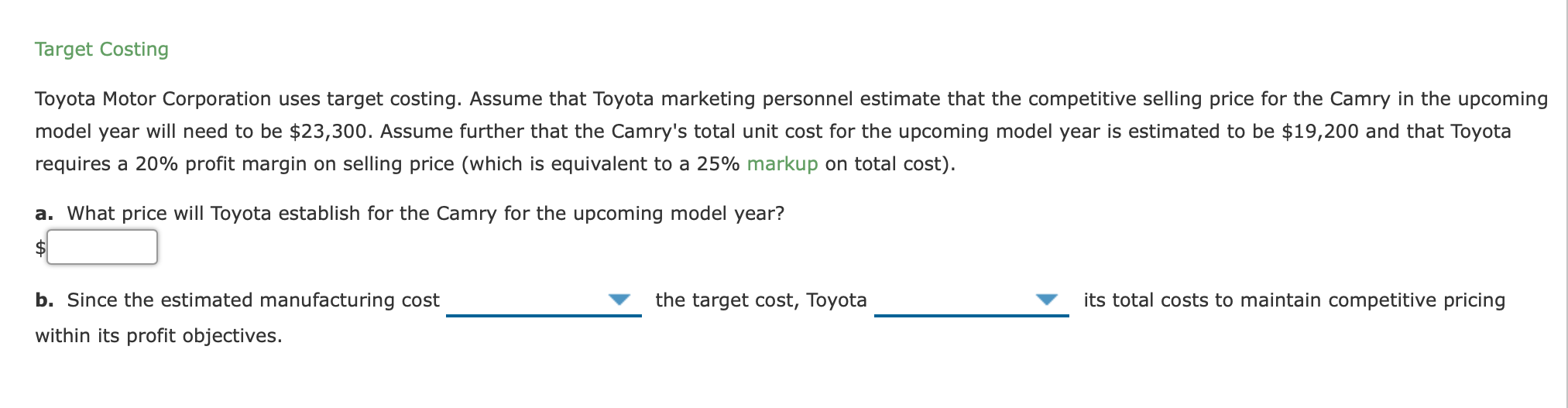 target costing toyota case study