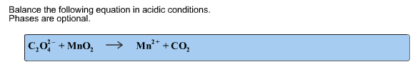 Solved Balance the following equation in acidic conditions. | Chegg.com