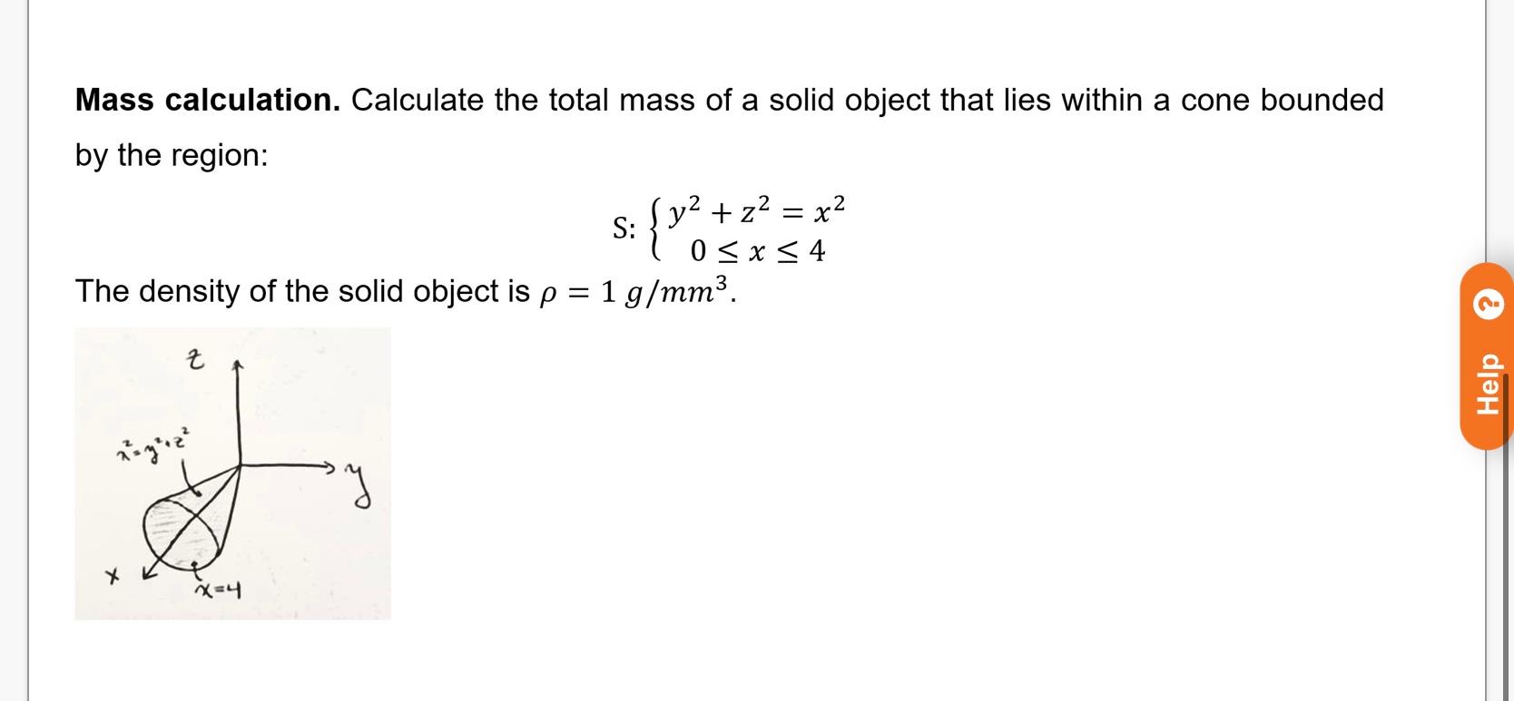 Solved Mass calculation. Calculate the total mass of a solid | Chegg.com