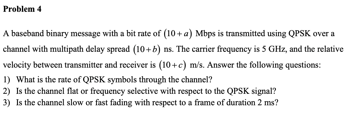 Solved A Baseband Binary Message With A Bit Rate Of | Chegg.com