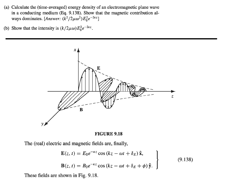Solved (a) Calculate the time-averaged) energy density of an | Chegg.com
