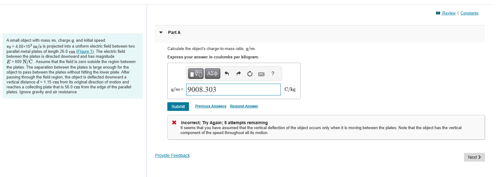 Solved A small object with mass m , charge q , and initial