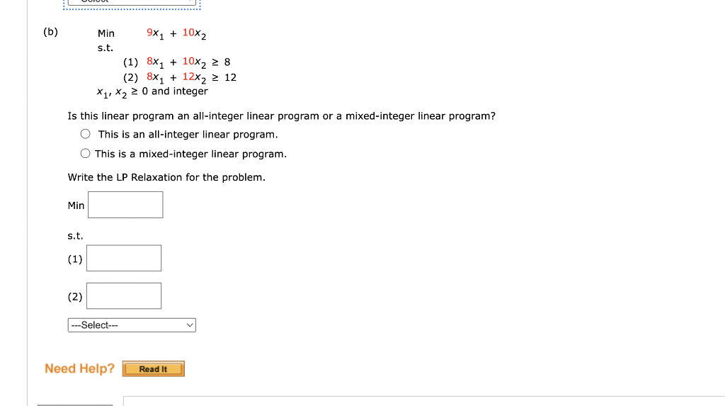 Indicate which of the following is an all-integer | Chegg.com
