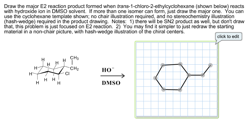 Solved Draw the major E2 reaction product formed when