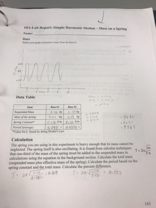 simple harmonic motion experiment report