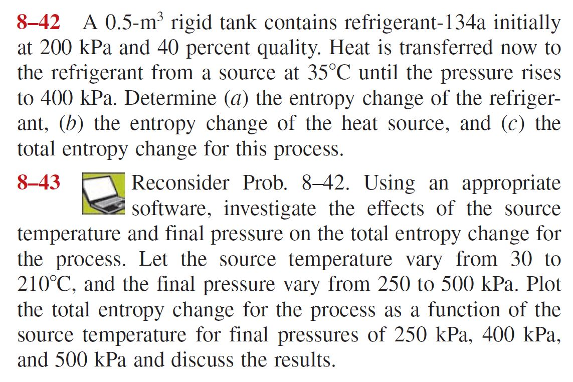 Solved 8-42 A 0.5-m rigid tank contains refrigerant-134a | Chegg.com