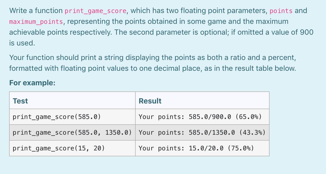 Solved Area Module Write an area module (which must | Chegg.com