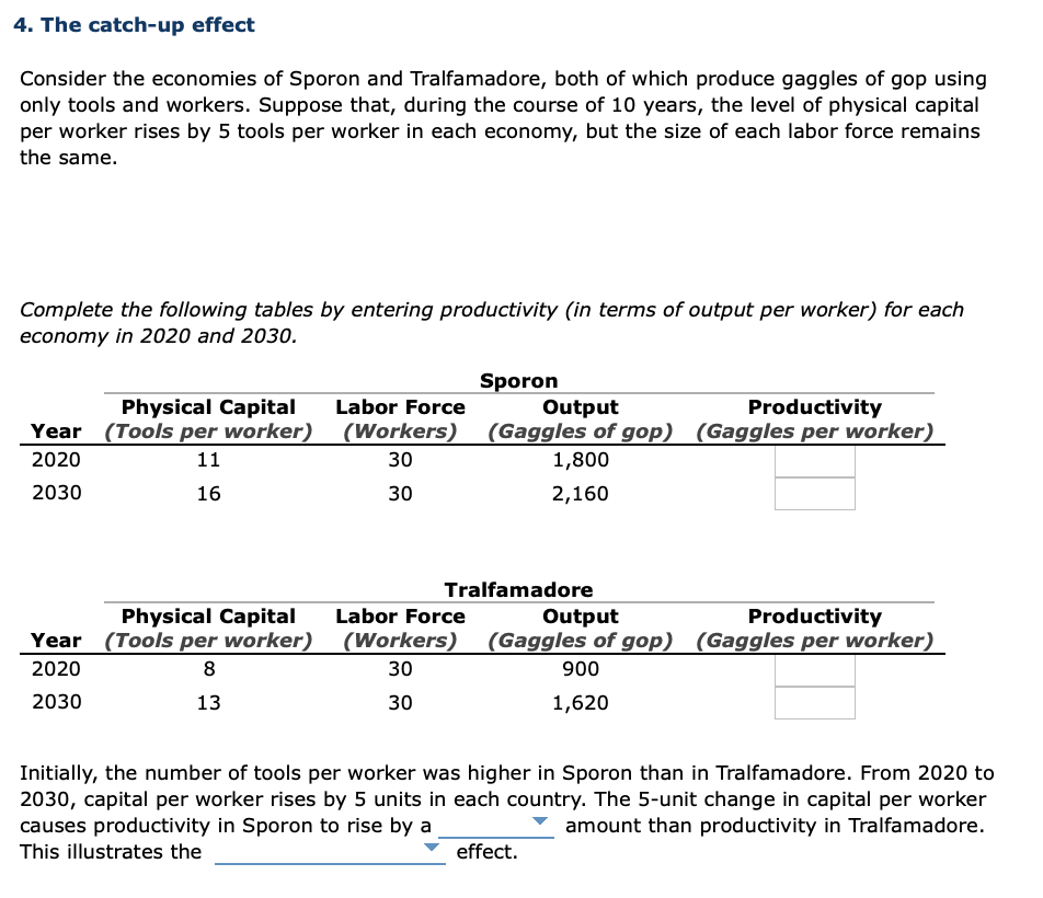 Solved 4. The catch-up effect Consider the economies of | Chegg.com