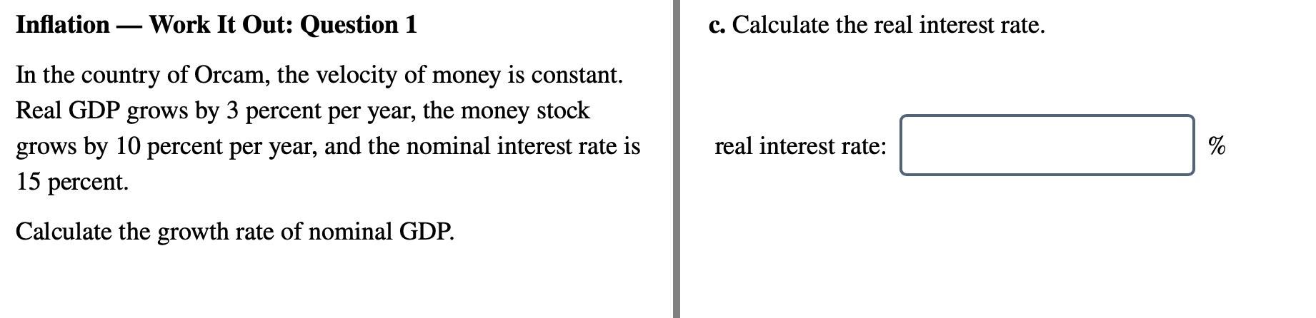 Solved Inflation Work It Out: Question 1 c. Calculate the | Chegg.com