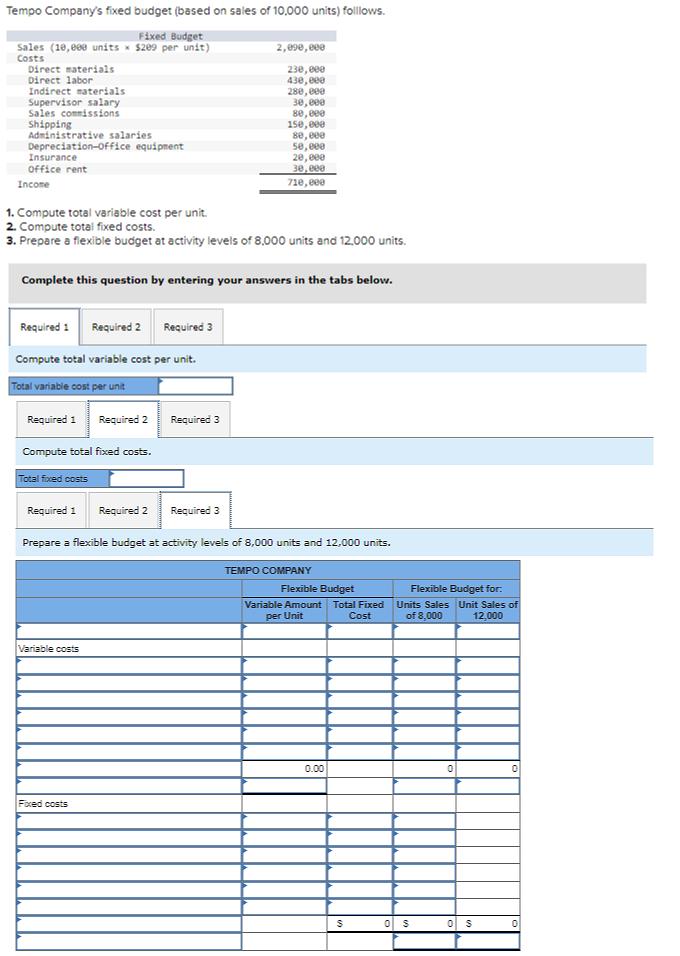 Solved 1. Compute Total Variable Cost Per Unit. 2. Compute | Chegg.com