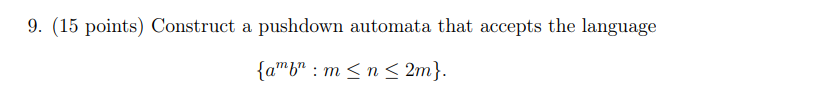 Solved Points Construct A Pushdown Automata That Chegg Com