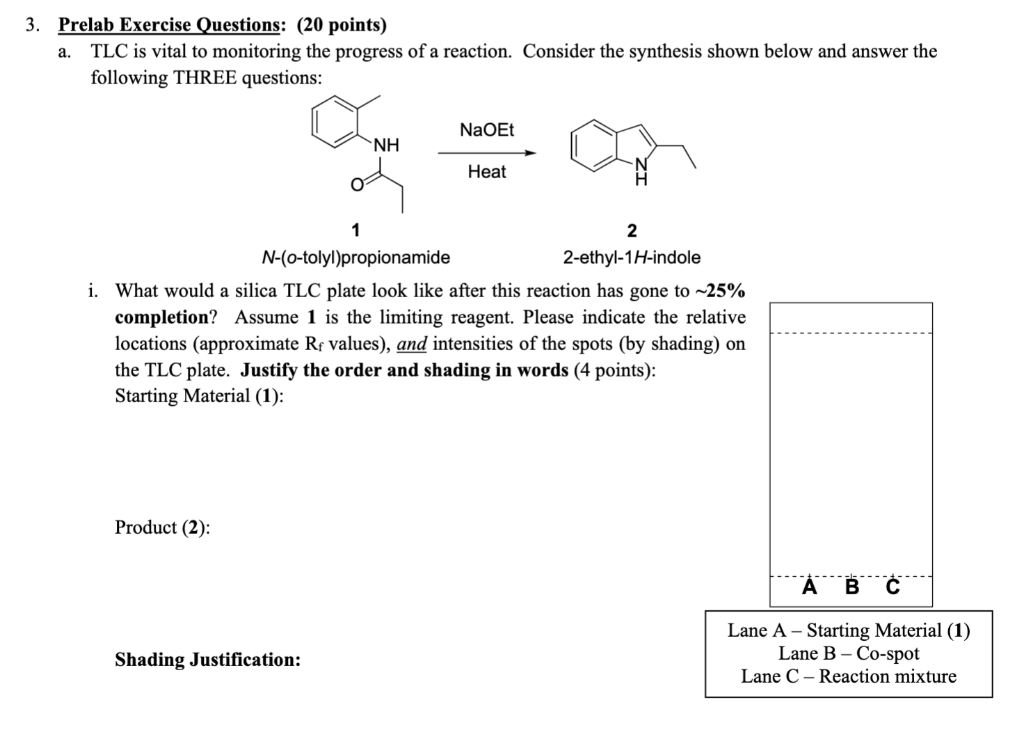 Solved 3. Prelab Exercise Questions (20 points) a. TLC is