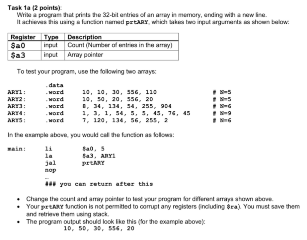 Solved Task 1a (2 points): Write a program that prints the | Chegg.com