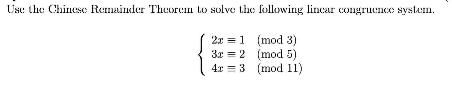 Chinese Remainder Theorem Solve