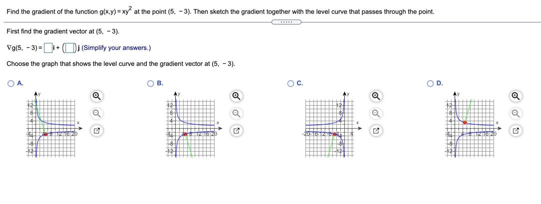 Solved Find the gradient of the function g(x,y) = xy? at the | Chegg.com