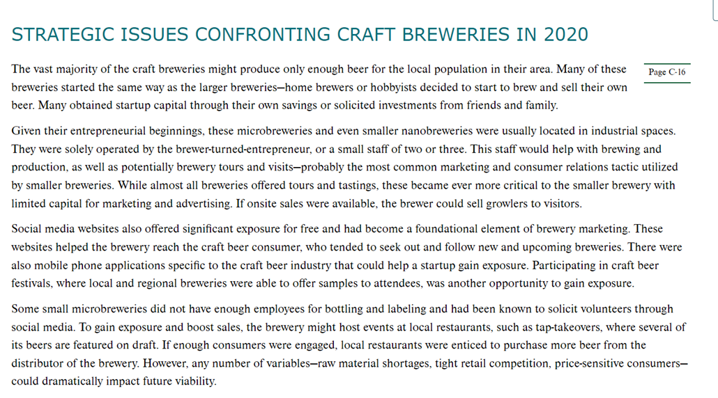 Solved CASE 2 Competition in the Craft Beer Industry in | Chegg.com