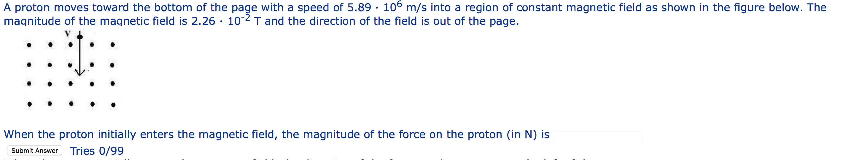 Solved A proton moves toward the bottom of the page with a | Chegg.com