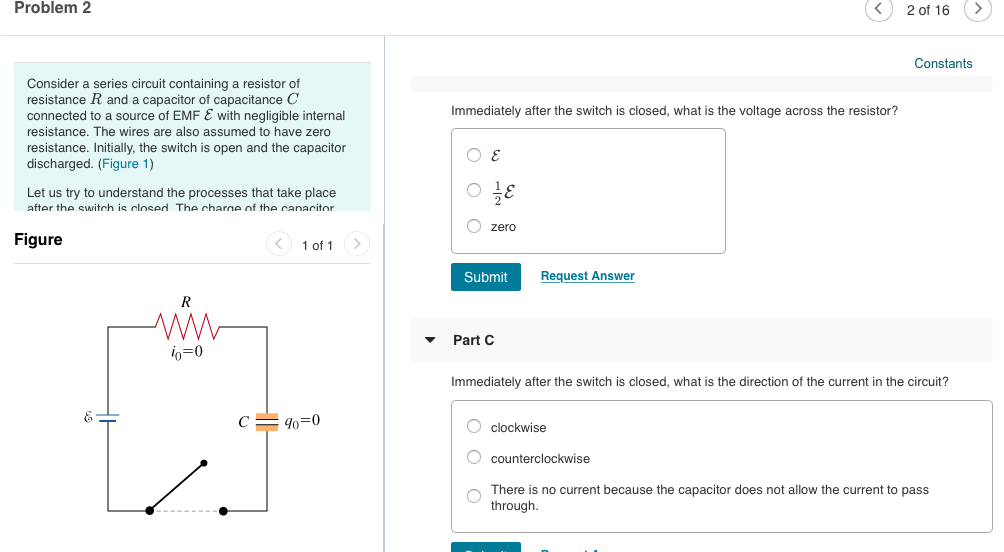 Solved Immediately after the switch is closed, what is the