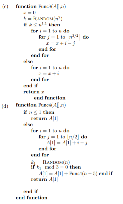 Solved Problem 1. For Each Of The Given Algorithms: 1. | Chegg.com