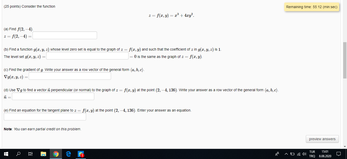 Solved 25 Points Consider The Function Remaining Time Chegg Com