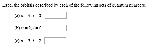 Solved Label the orbitals described by each of the following | Chegg.com