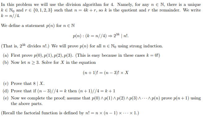 Solved In this problem we will use the division algorithm | Chegg.com