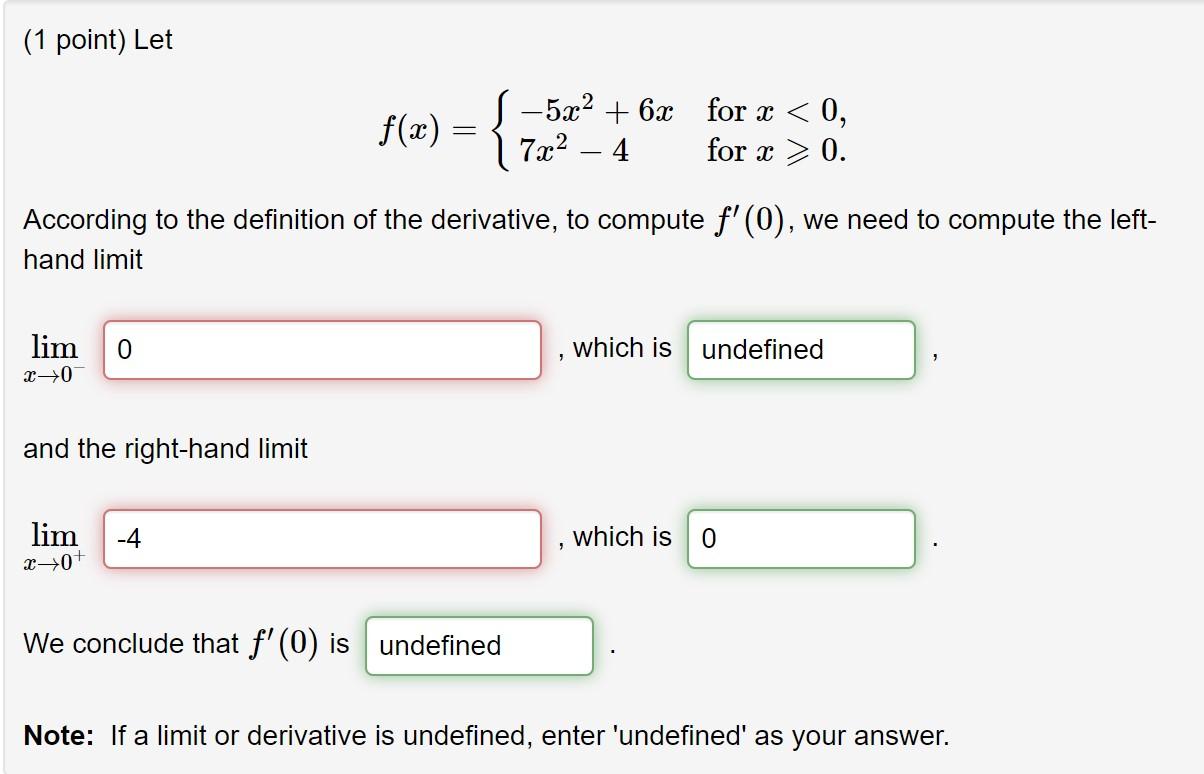 Solved 1 Point Let F X { 5x2 6x For X