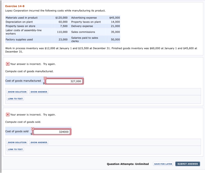 Solved Exercise 148 Lopez Corporation incurred the