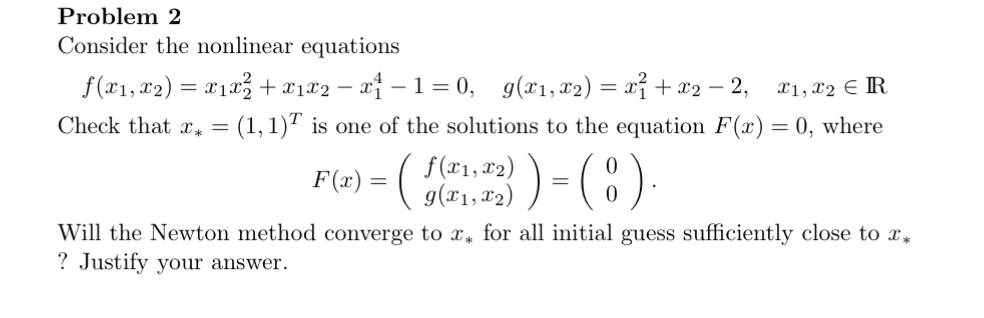 Solved Consider The Nonlinear Equations | Chegg.com