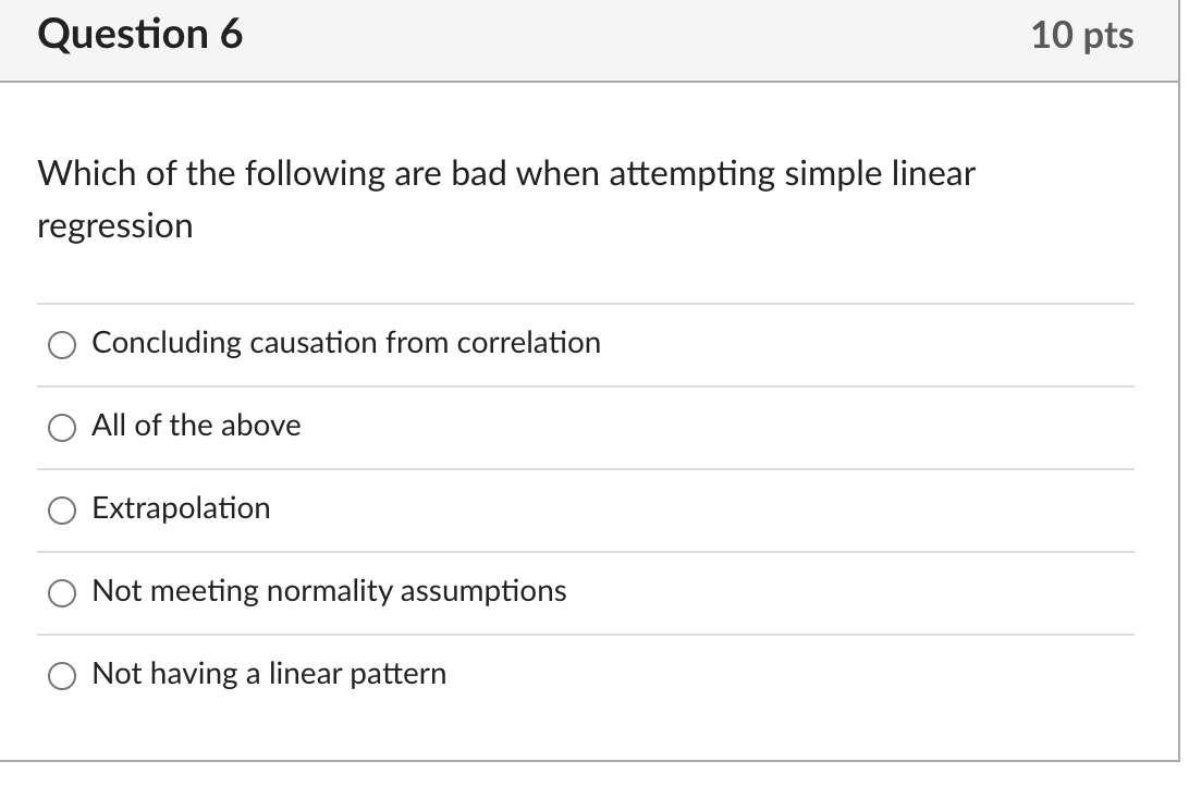 Solved Question 6 10 pts Which of the following are bad when | Chegg.com