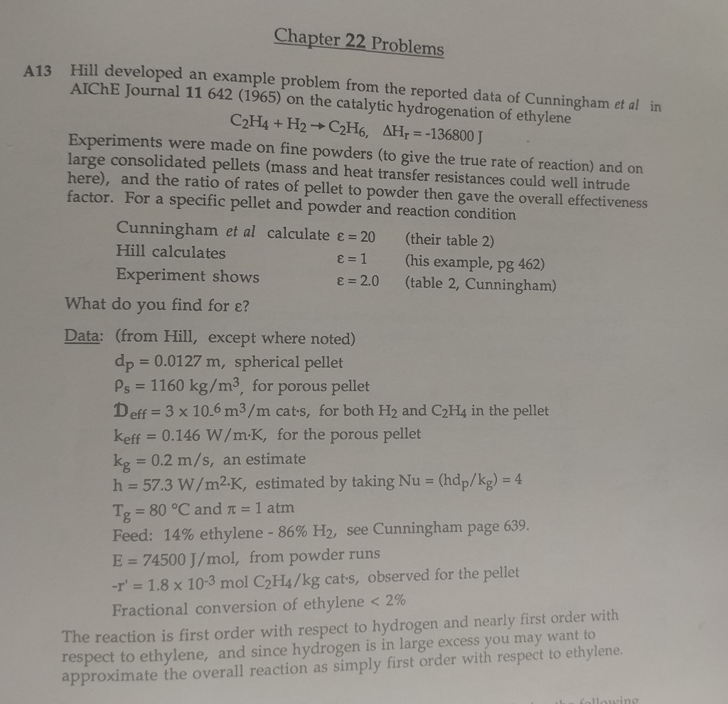 Chapter 22 Problems Hill developed an example problem | Chegg.com
